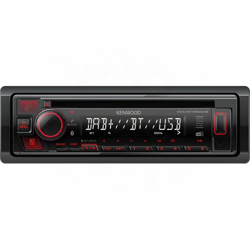 Kenwood Noir 1 DIN Bluetooth 4.2 KDC-BT450DAB Autoradio