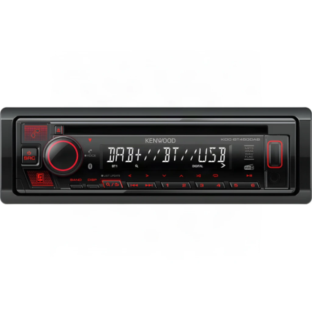 Kenwood Noir 1 DIN Bluetooth 4.2 KDC-BT450DAB Autoradio