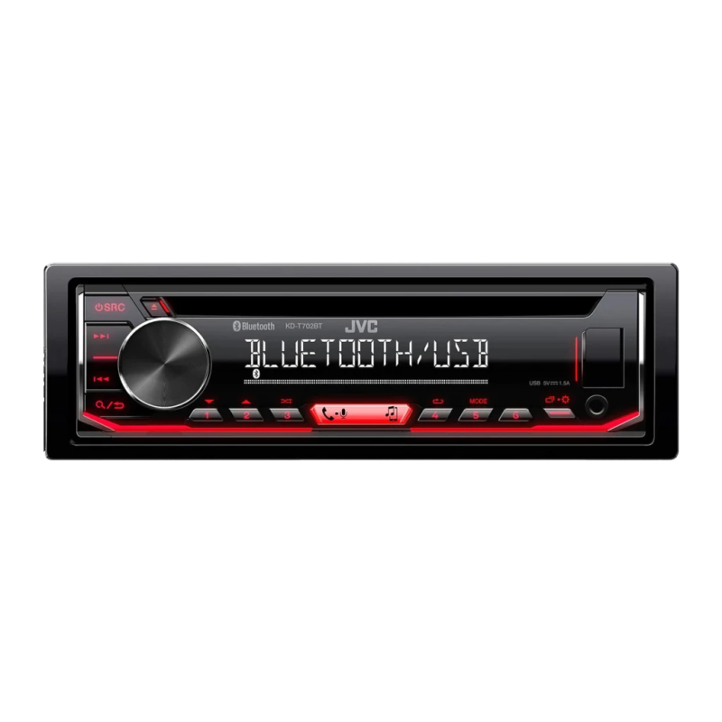 JVC Noir 1 DIN Bluetooth KD-T702BT Autoradio