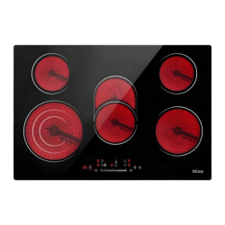 IsEasy 2400W max par zone Noir LT5-02 écran tactile Plaque vitrocéramique