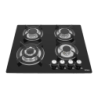 Table de cuisson gaz Iseasy 7800W 4 feux Noir MGBG-604B