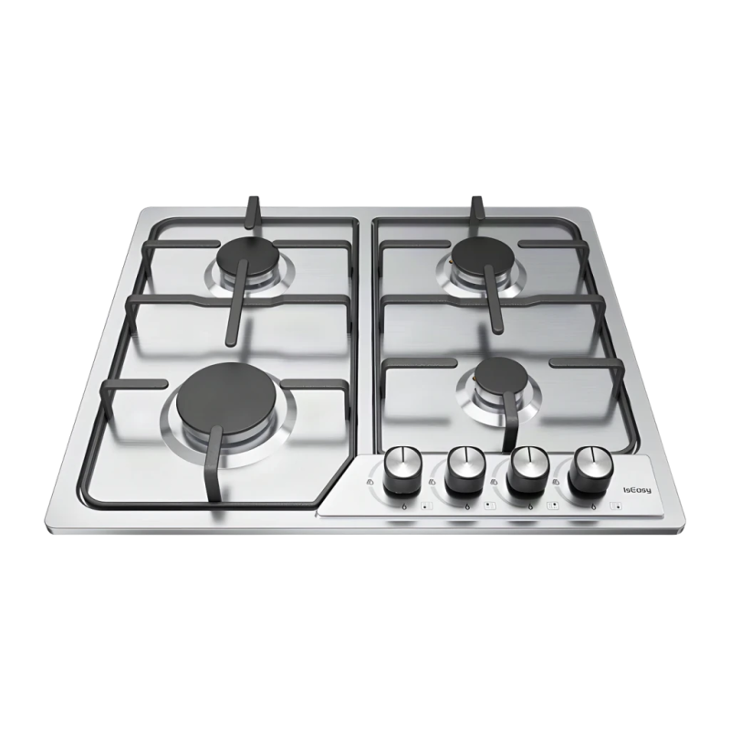 Plaque gaz Iseasy 7,2 kW total (4 brûleurs) Argent MGBG-604C