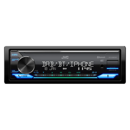 JVC Noir 1 DIN Bluetooth KD-X482DBT Autoradio