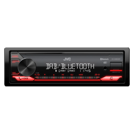 JVC Noir 1 DIN Bluetooth 4.2 KD-X282DBT Autoradio
