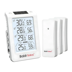 Baldrtherm RainPoint B0598 Rétroéclairage Automatique 3 canaux Blanc Thermo-hygromètre sans fil