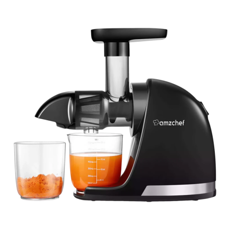 AMZCHEF 150W Pression à froid 7 étapes Noir ZM1501-BK-SM Extracteur de jus