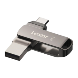 Lexar JumpDrive Dual Drive D400 USB-A/USB-C 64GB Gris USB 3.1 130MB/s Clé USB