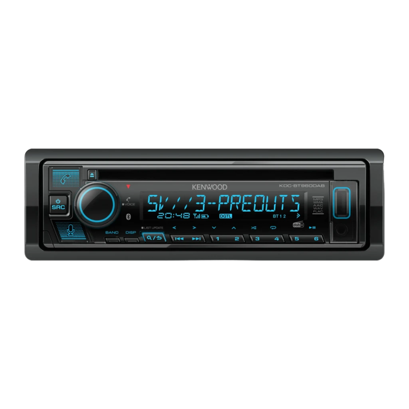 Kenwood Noir 1 DIN Bluetooth KDC-BT960DAB Autoradio