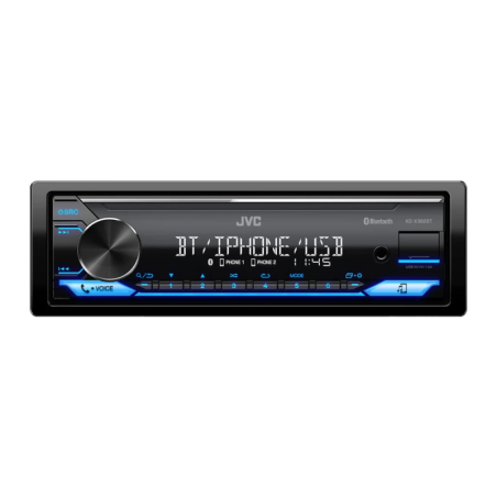 JVC 1 DIN Bluetooth Noir KD-X382BT Autoradio