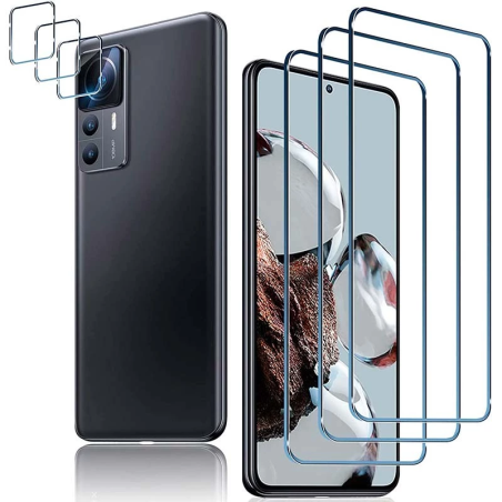 Pack d'accessoires Xiaomi 12T avec 3 Protection d'écran + 3 Film protection caméra