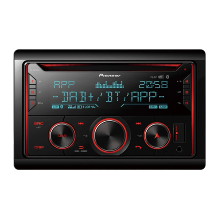 Pioneer Noir 2 DIN Bluetooth FH-S820DAB Autoradio