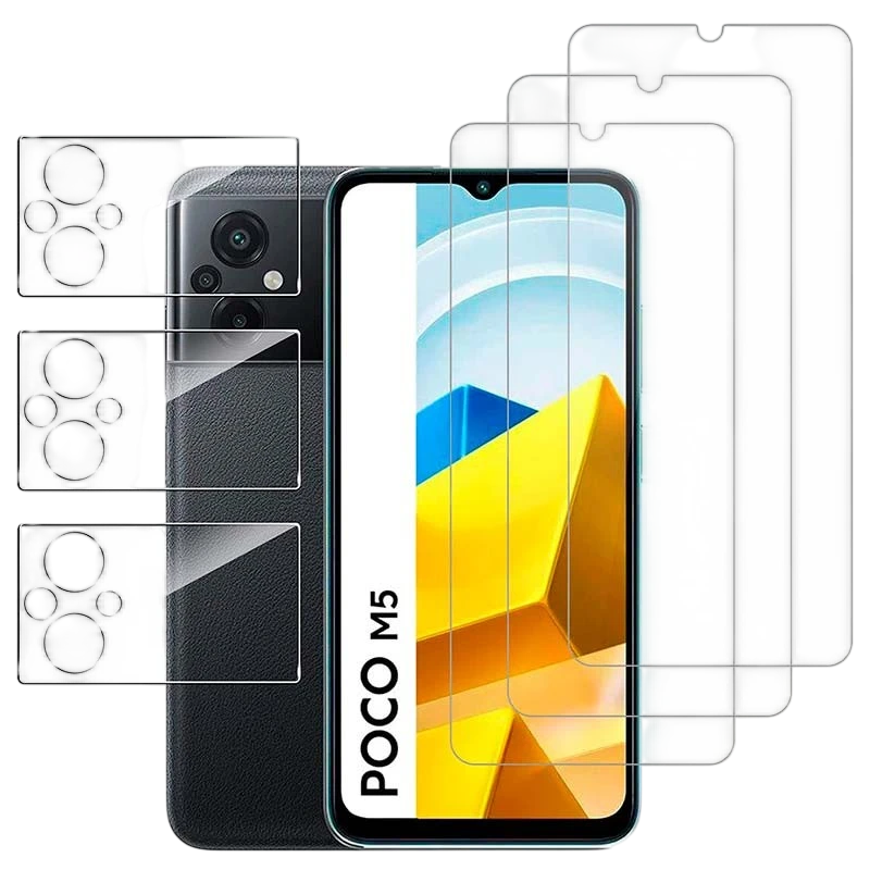 Pack d'accessoires Xiaomi Poco M5 avec 3 Protection d'écran + 3 Film protection caméra