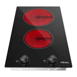 Plaque vitrocéramique Iseasy 3200W (2 zones : 1200W + 2000W) Noir LT2V-30