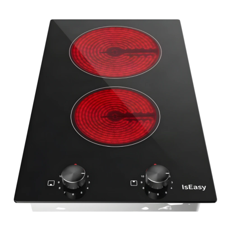 Plaque vitrocéramique Iseasy 3200W (2 zones : 1200W + 2000W) Noir LT2V-30