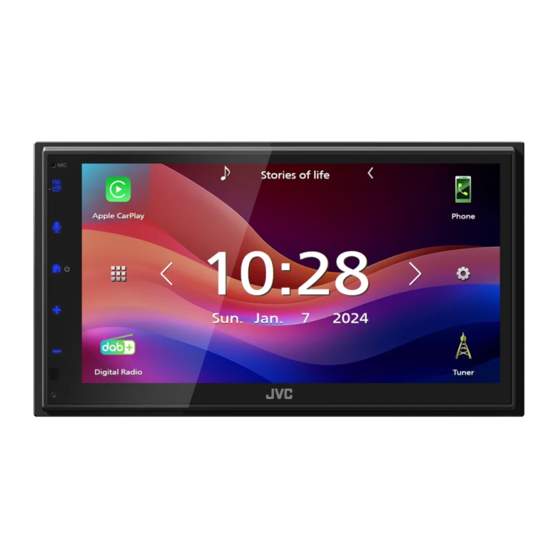 JVC Noir CarPlay Android Auto 6,8 pouces KW-M595DBT Bluetooth 5.0 Autoradio sans fil