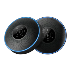 Emeet OfficeCore M220 Lot de 2 Noir 3W 10h 2600mAh entrée AUX Bluetooth 4.2 Haut-parleur de conférence