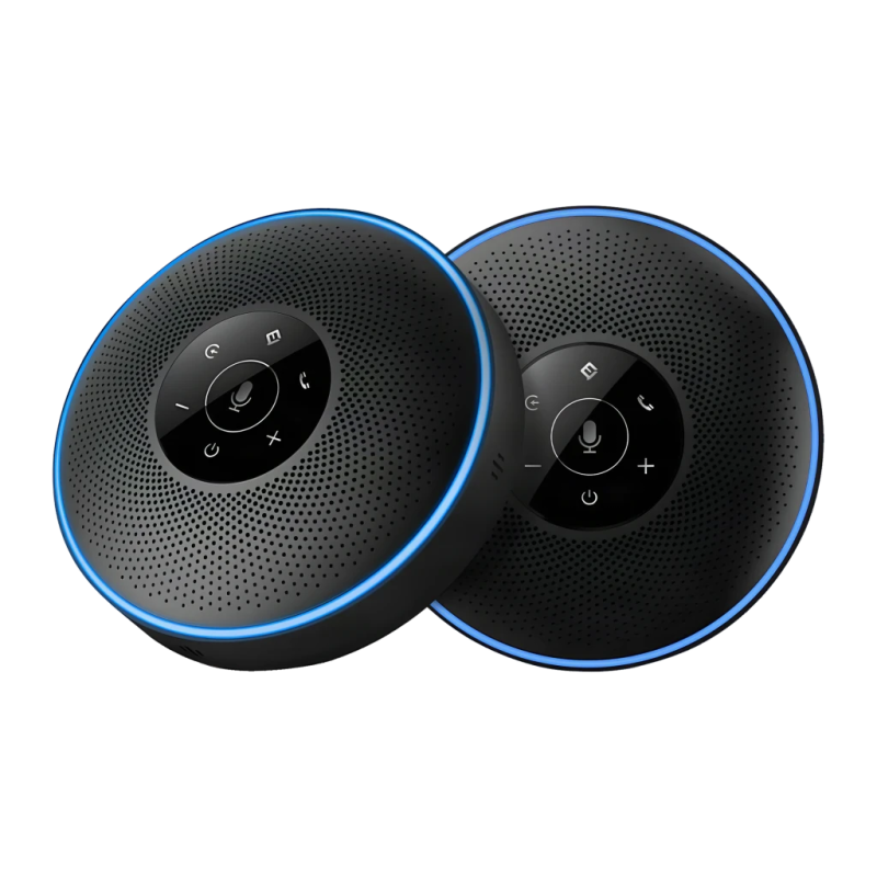 Emeet OfficeCore M220 Lot de 2 Noir 3W 10h 2600mAh entrée AUX Bluetooth 4.2 Haut-parleur de conférence