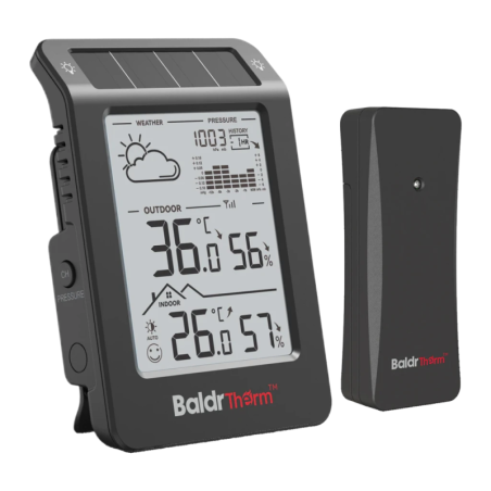 Baldrtherm 100m B0596WT2H2P-V1 Noir Station météo sans fil