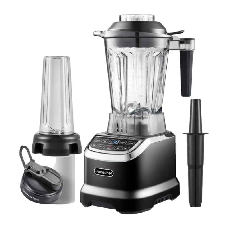 AMZCHEF 1,85L 1800W Noir ZM5003-BK 4 vitesses Blender