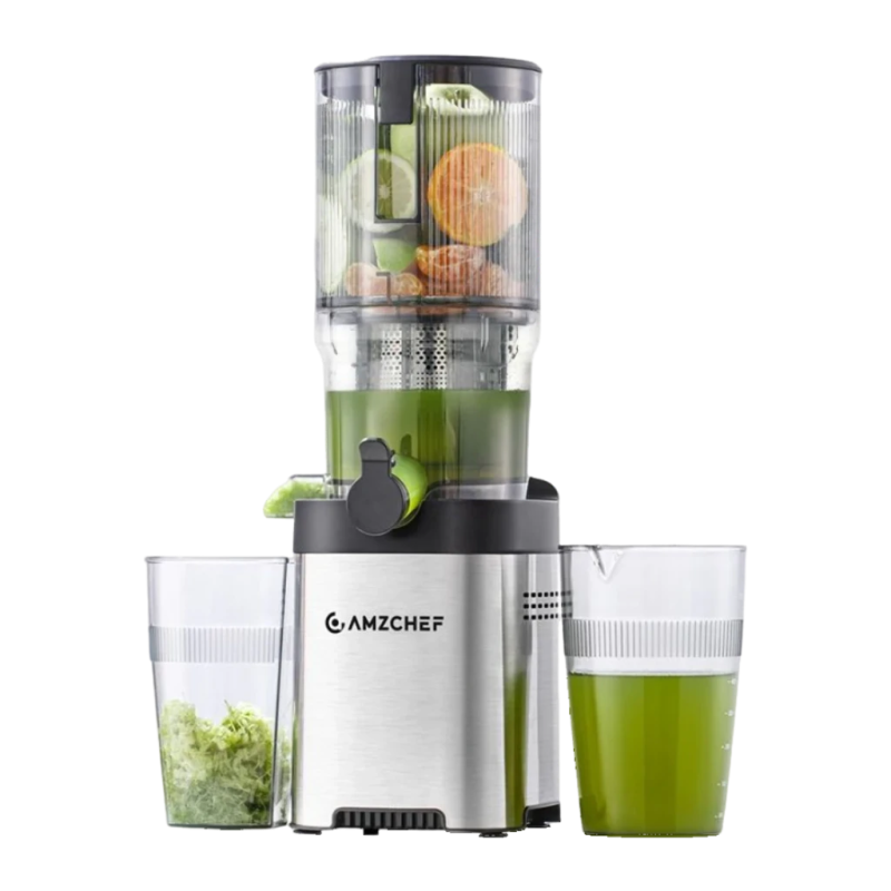 Extracteur de jus lent AMZCHEF 200W 700ml Argent CE-ZM1902B-SV