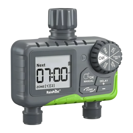 RainPoint 2 Zones piles AA ITV205 IP65 Programmateur d'arrosage