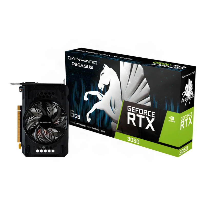 Gainward GeForce RTX 3050 Pegasus 6GB GDDR6 Noir HDMI 2.1 1 DisplayPort Carte graphique