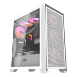 Darkflash DRX70 Mesh Verre Trempé ATX/mATX/ITX Blanc Midi Tower 3 ventilateurs Boîtier PC