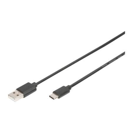 Câble USB Digitus AK-300154-010-S 3A 480Mbit/s USB-A vers USB-C 2.0 Noir