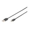Câble USB Digitus AK-300154-010-S 3A 480Mbit/s USB-A vers USB-C 2.0 Noir