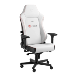 Noblechairs HERO Resident Evil Umbrella Edition Blanc/Noir Cuir PU 4D 150kg coussin lombaire Chaise gaming