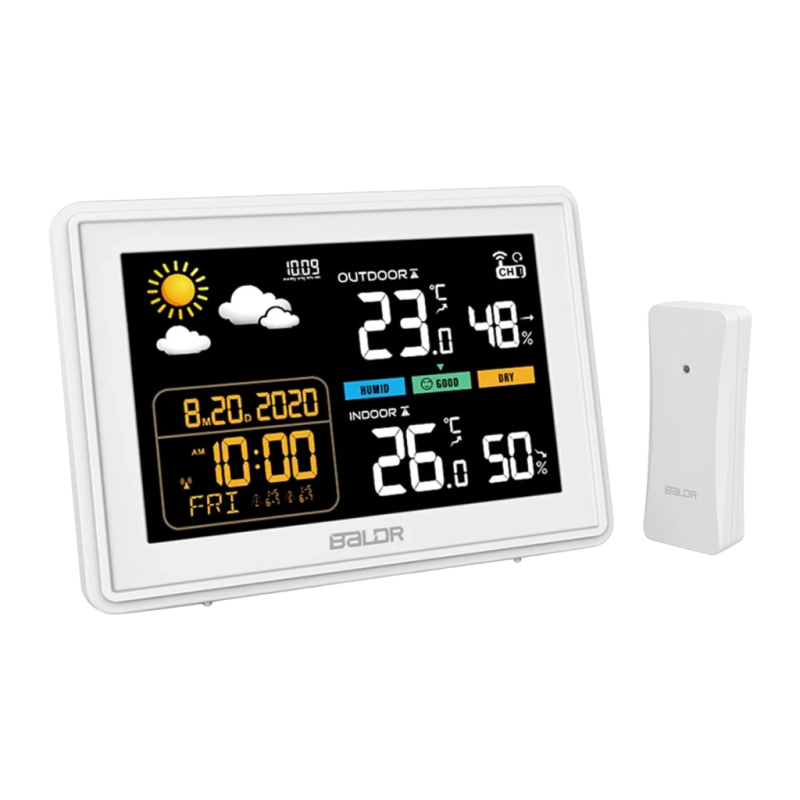 Baldrtherm 100m B0359WST2H2PR Blanc Station météo sans fil