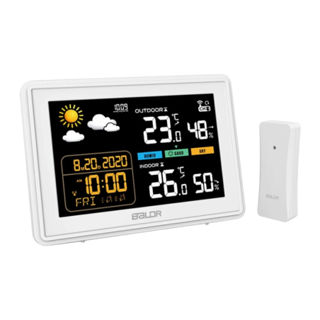 Baldrtherm 100m B0359WST2H2PR Blanc Station météo sans fil