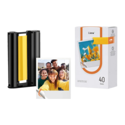 Papier Photo Liene Amber 3x3 pouces Autocollant 40 Feuilles + 1 Cartouche