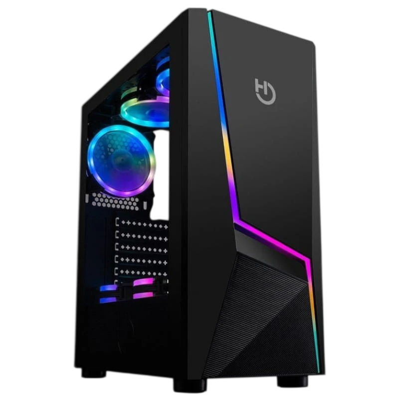 Hiditec V20 PRO ARGB Demi-tour Verre trempé Noir 3 ventilateurs Boîtier PC