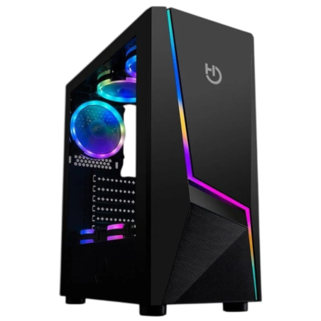 Hiditec V20 PRO ARGB Demi-tour Verre trempé Noir 3 ventilateurs Boîtier PC