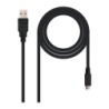 Câble Nanocable USB 2.0 Type A Mâle vers Micro USB B Mâle 0,8 m Noir