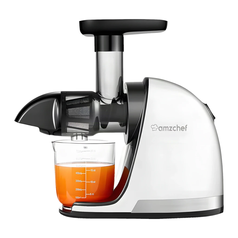 Amzchef 0,65L 150W 2 Modes (Doux/Dur) Blanc 1501-WT Extracteur de jus lent