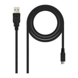Câble Nanocable USB 2.0 Type A Mâle vers Micro USB B Mâle 1,8 m Noir