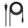 Câble Nanocable USB 2.0 Type A Mâle vers Micro USB B Mâle 1,8 m Noir