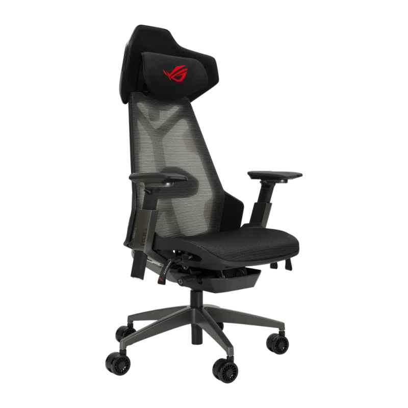 ASUS ROG Destrier Ergo Noir/Gris Maille et Aluminium 3D 150kg inclinable appui-tête coussin lombaire Chaise gaming
