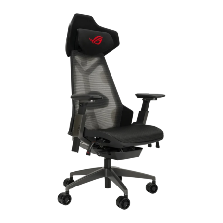 ASUS ROG Destrier Ergo Noir/Gris Maille et Aluminium 3D 150kg inclinable appui-tête coussin lombaire Chaise gaming