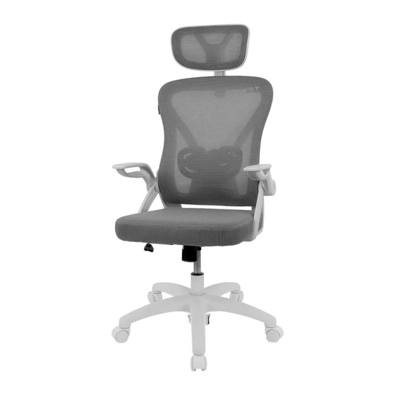Drift DRAIR35 Blanc/Gris Maille Accoudoirs Rabattables 120kg coussin lombaire Chaise gaming