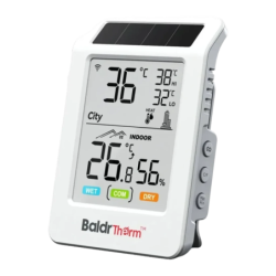 Baldrtherm Solaire Température et Humidité HCS596WB Blanc WiFi Bluetooth Thermo-hygromètre