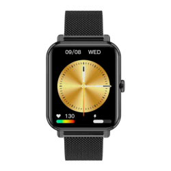 Garett Electronics GRC Classic Black Steel Noir 1,78 pouces AMOLED Appels Bluetooth 10 jours IP68 Montre connectée