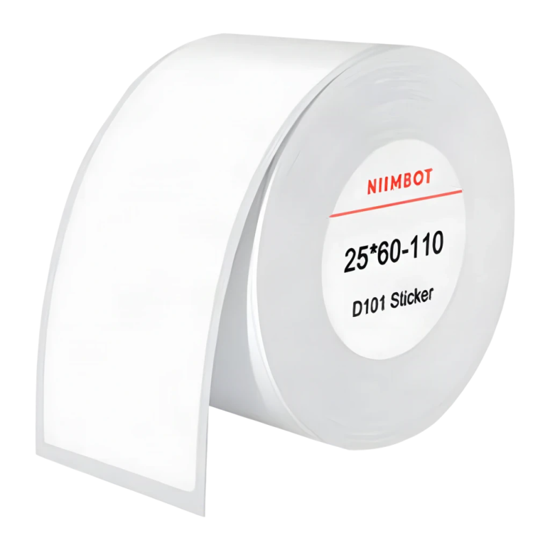 Étiquettes thermiques Niimbot 25×60mm 110 pcs Rouleau Blanc T25×60-110