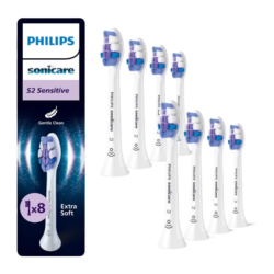 Tête de rechange Philips Sonicare Pack 8 unités Extra-douce Sensitive Blanc HX6058/87