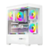 Darkflash C365 Verre Trempé 270° ATX/M-ATX/ITX Blanc 5 ventilateurs Boîtier PC