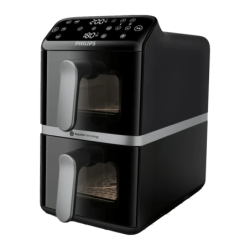 Philips Airfryer 10L Double Panier 2750W Noir NA461/00 6 programmes écran tactile Friteuse à air