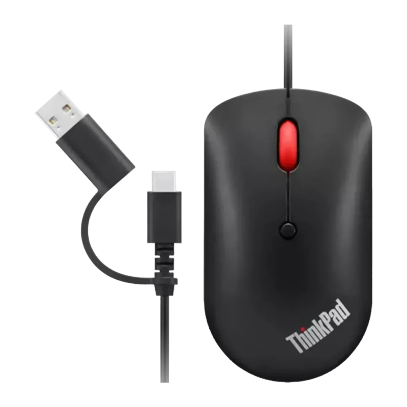 Lenovo ThinkPad USB-C Wired Compact Noir 2400 DPI 4 boutons Souris