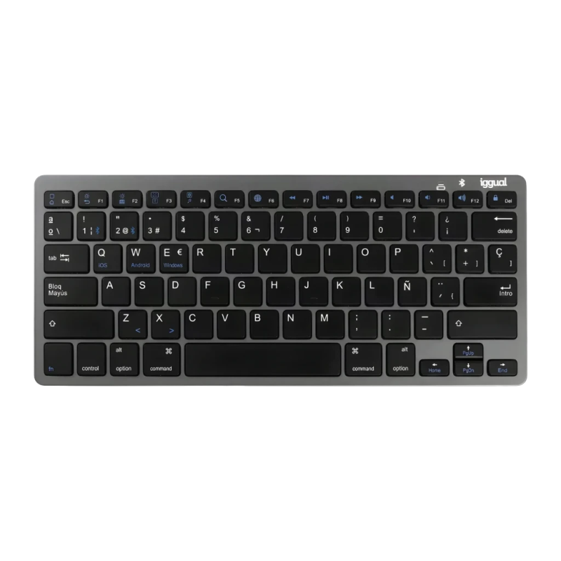 Clavier iggual Slim TKL-BT Noir/Gris Sans Fil
